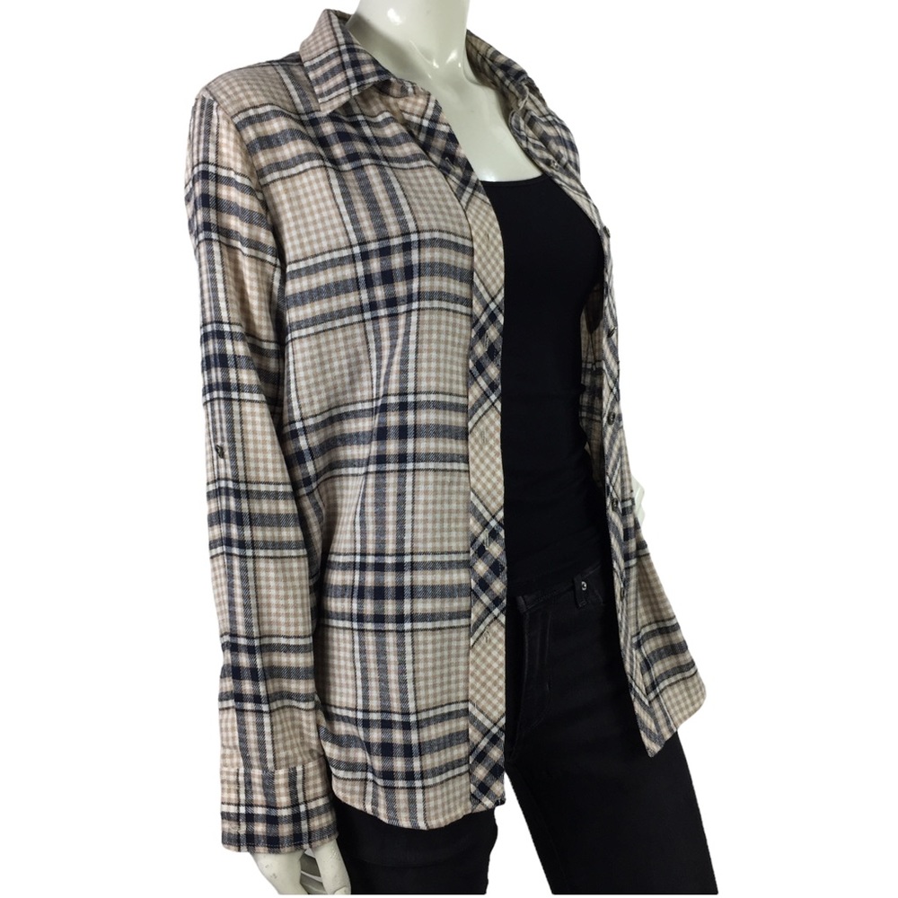 Doe & Rae Plaid Button Up Top Size S - Picture 2 of 16